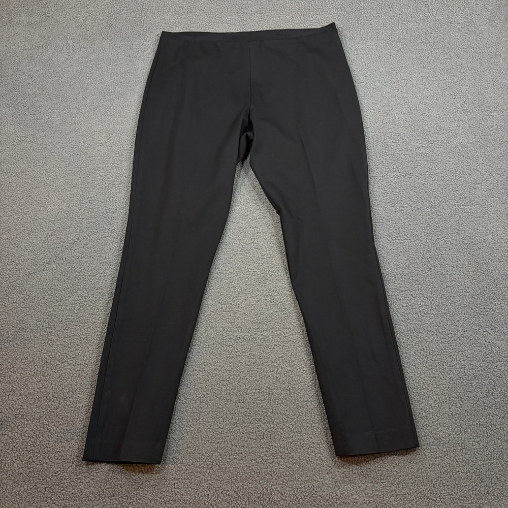 Elie Tahari Pants Womens XL Black Slim Leg Tapered Stretch Pull On Professional